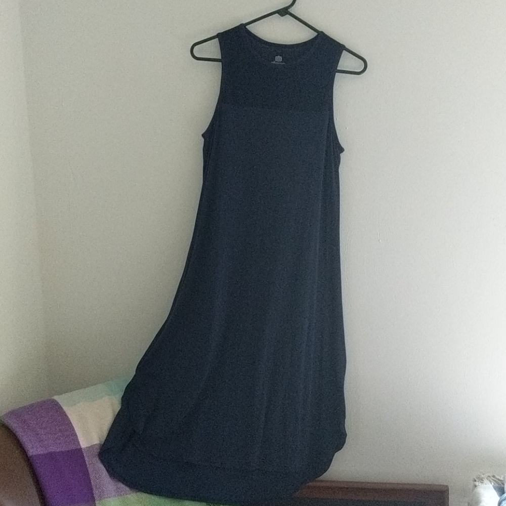 Sherpa navy midi dress